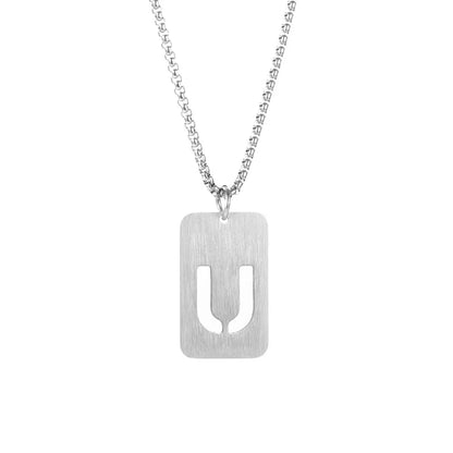 Simple Style Classic Style Commute Letter Titanium Steel Plating Unisex Pendant Necklace