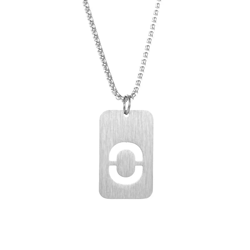 Simple Style Classic Style Commute Letter Titanium Steel Plating Unisex Pendant Necklace