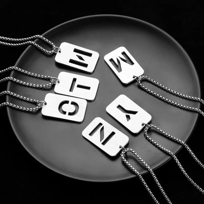 Simple Style Classic Style Commute Letter Titanium Steel Plating Unisex Pendant Necklace