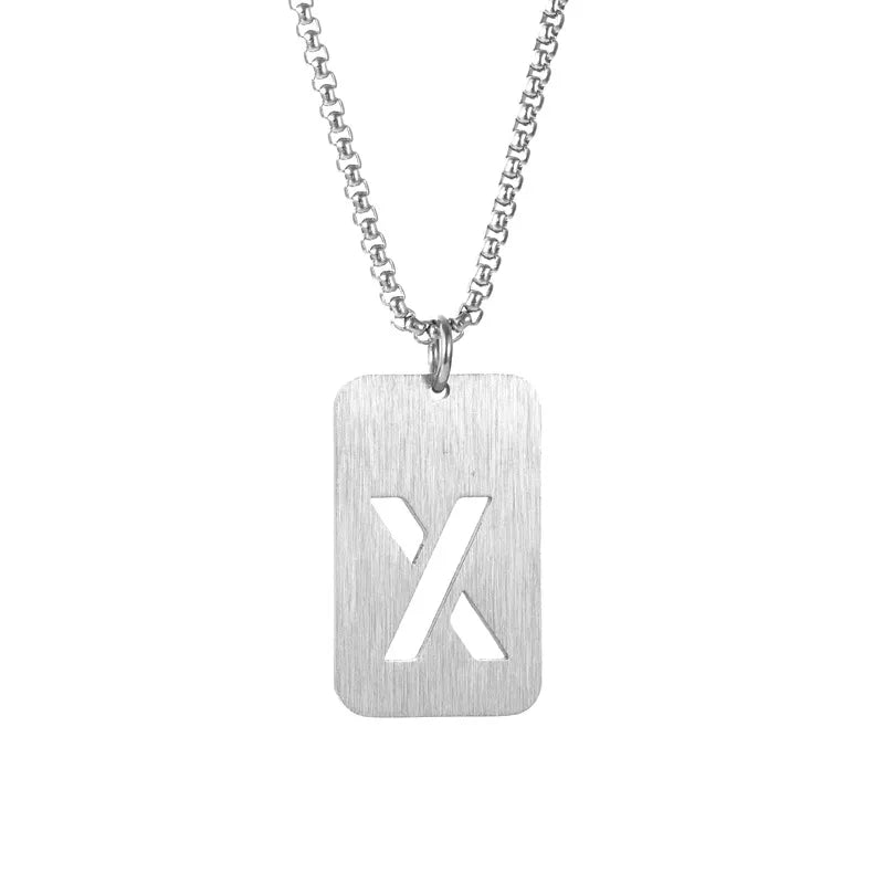 Simple Style Classic Style Commute Letter Titanium Steel Plating Unisex Pendant Necklace