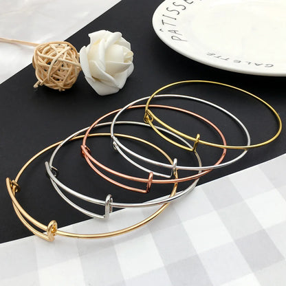 Simple Style Classic Style Commute Round Solid Color Iron Wholesale Bangle