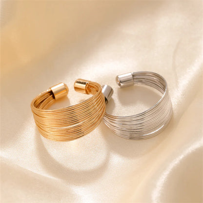 Simple Style Classic Style Commute Solid Color K Gold Plated Rhodium Plated Iron Wholesale Open Rings