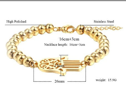 Simple Style Classic Style Commute Solid Color Stainless Steel Beaded Bracelets