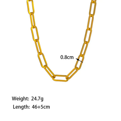 Simple Style Classic Style Commute Solid Color Titanium Steel Polishing Plating 18k Gold Plated Bracelets Necklace