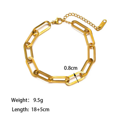 Simple Style Classic Style Commute Solid Color Titanium Steel Polishing Plating 18k Gold Plated Bracelets Necklace