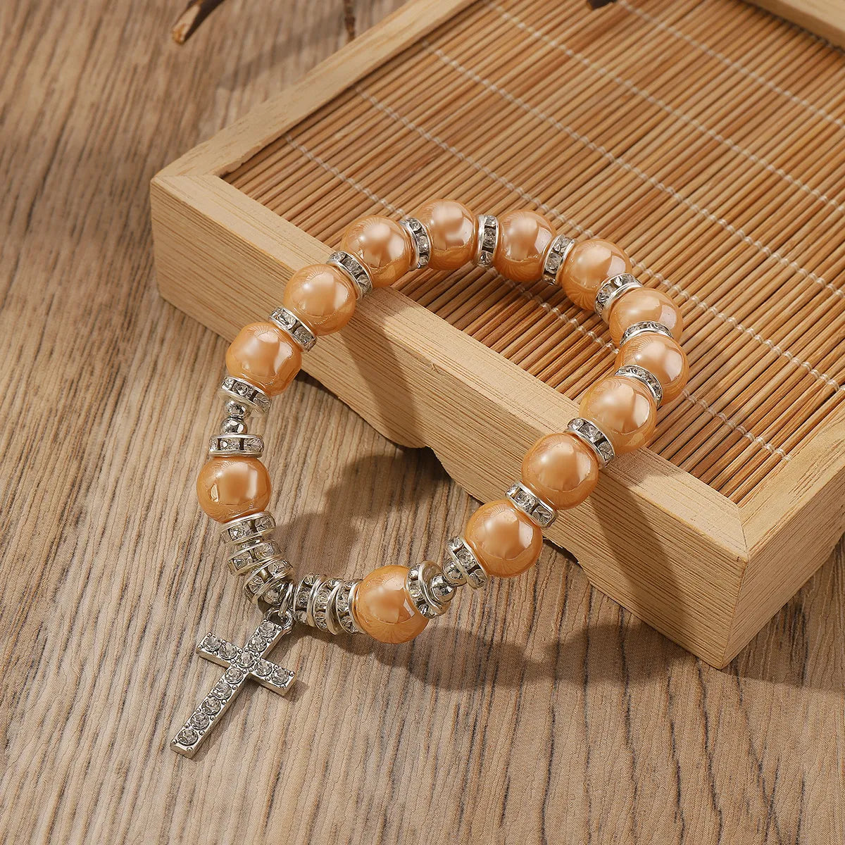 Simple Style Classic Style Cross Alloy Glass Inlay Zircon Women's Bracelets