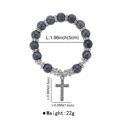 Simple Style Classic Style Cross Alloy Glass Inlay Zircon Women's Bracelets