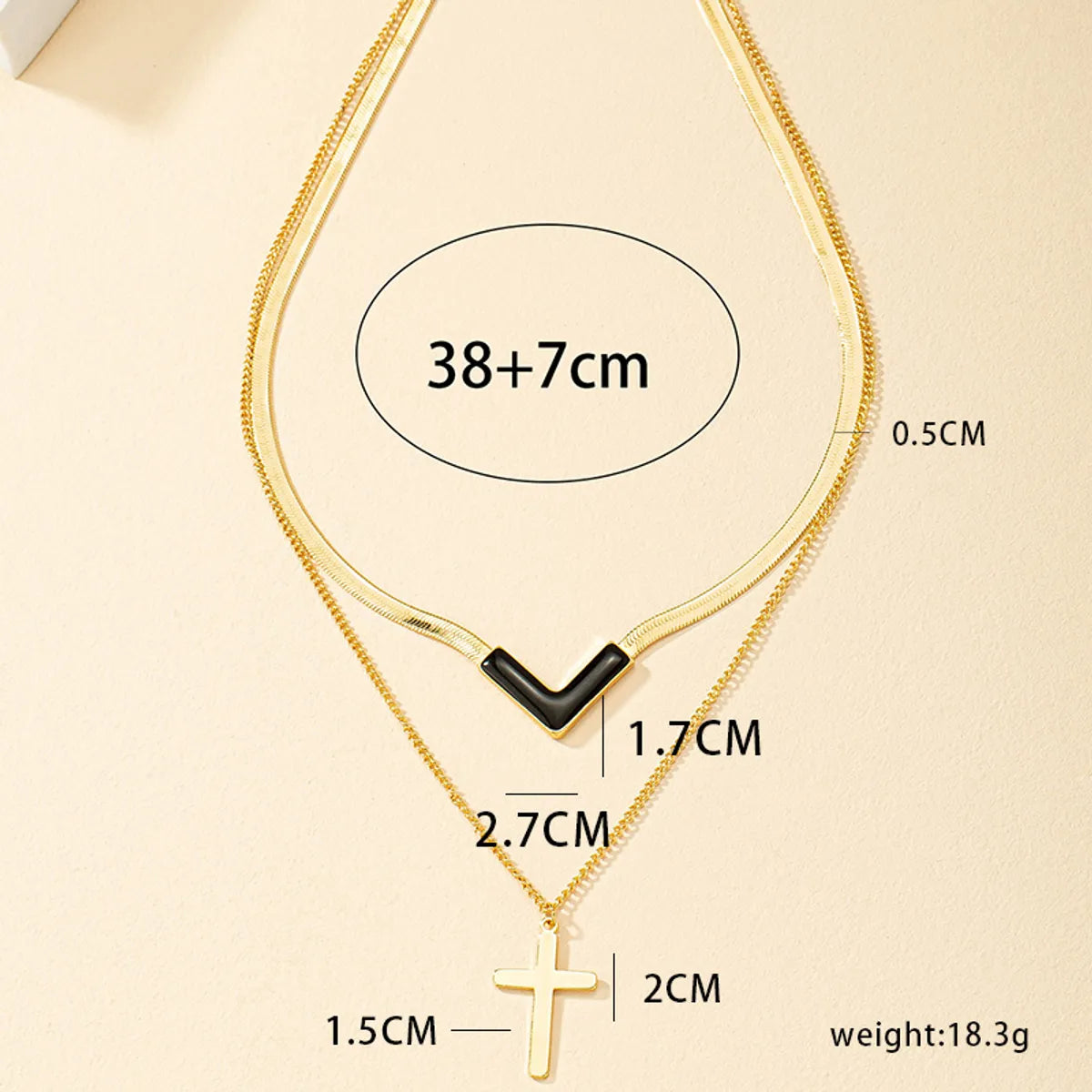 Simple Style Classic Style Cross Alloy Plating 14k Gold Plated Women's Layered Necklaces