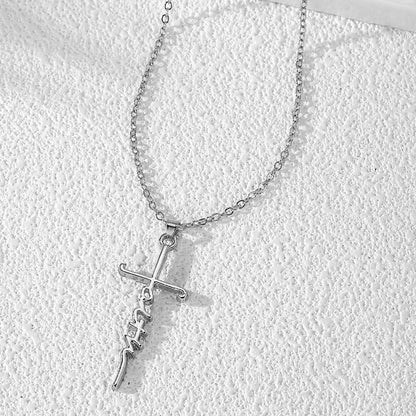 Simple Style Classic Style Cross Alloy Wholesale Layered Necklaces