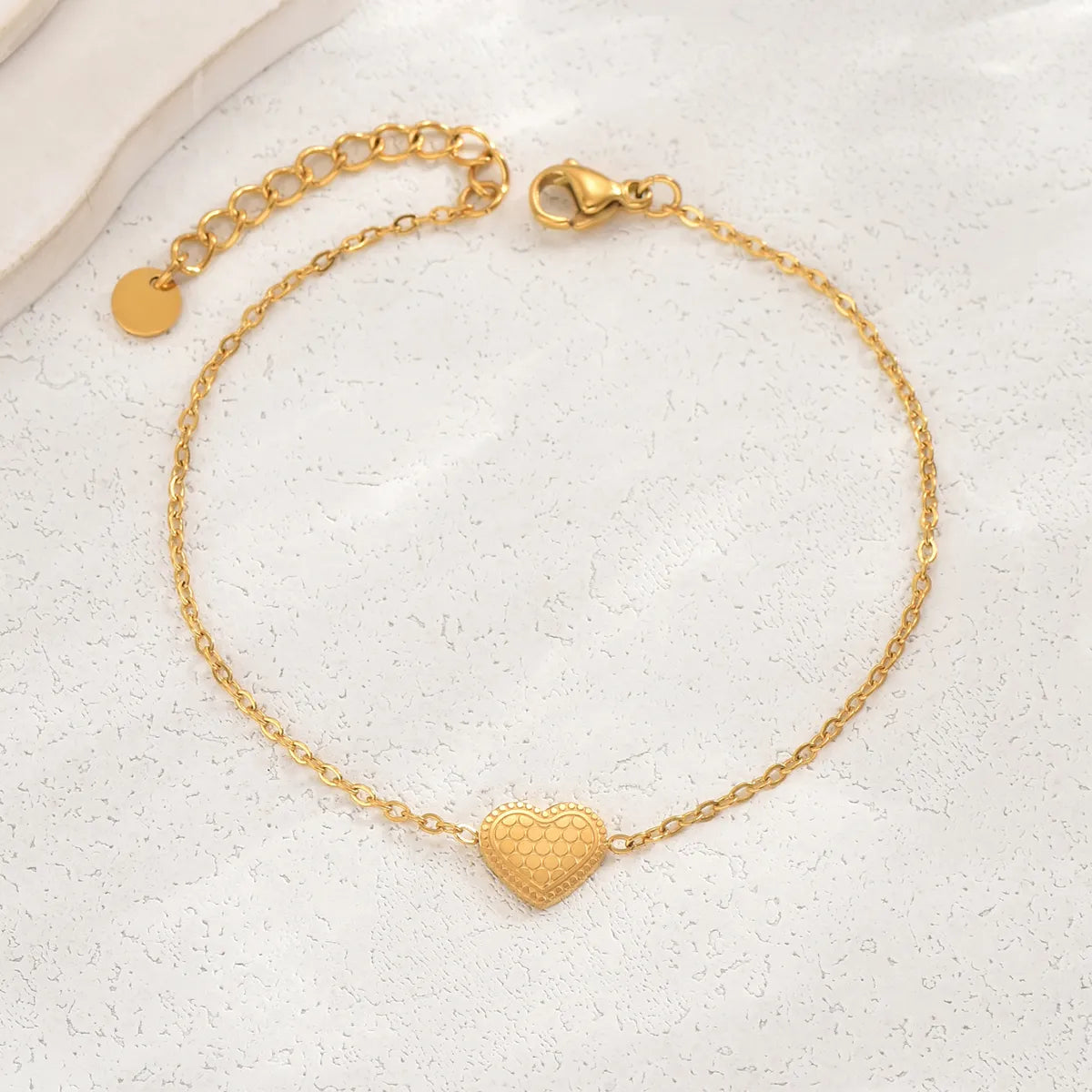 Simple Style Classic Style Cross Heart Shape Crown Stainless Steel Plating 14k Gold Plated Bracelets