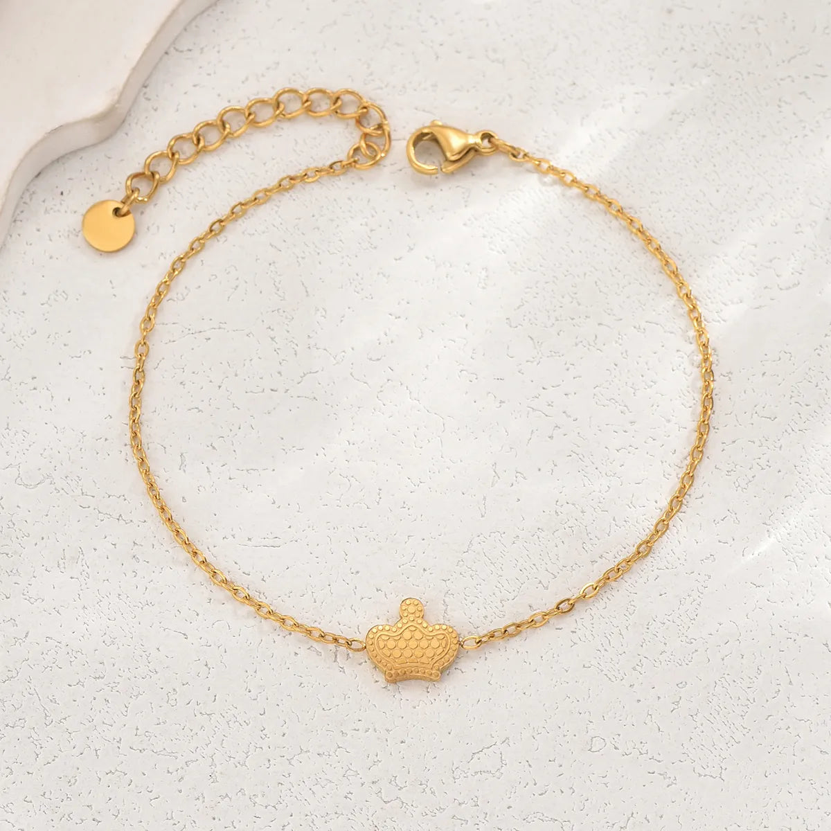 Simple Style Classic Style Cross Heart Shape Crown Stainless Steel Plating 14k Gold Plated Bracelets