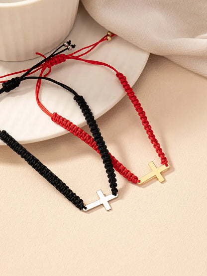 Simple Style Classic Style Cross Iron Unisex Bracelets