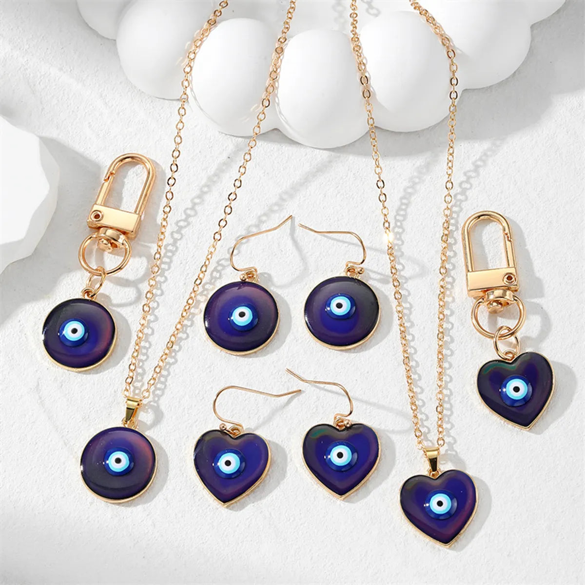 Simple Style Classic Style Devil's Eye Alloy Women's Earrings Necklace