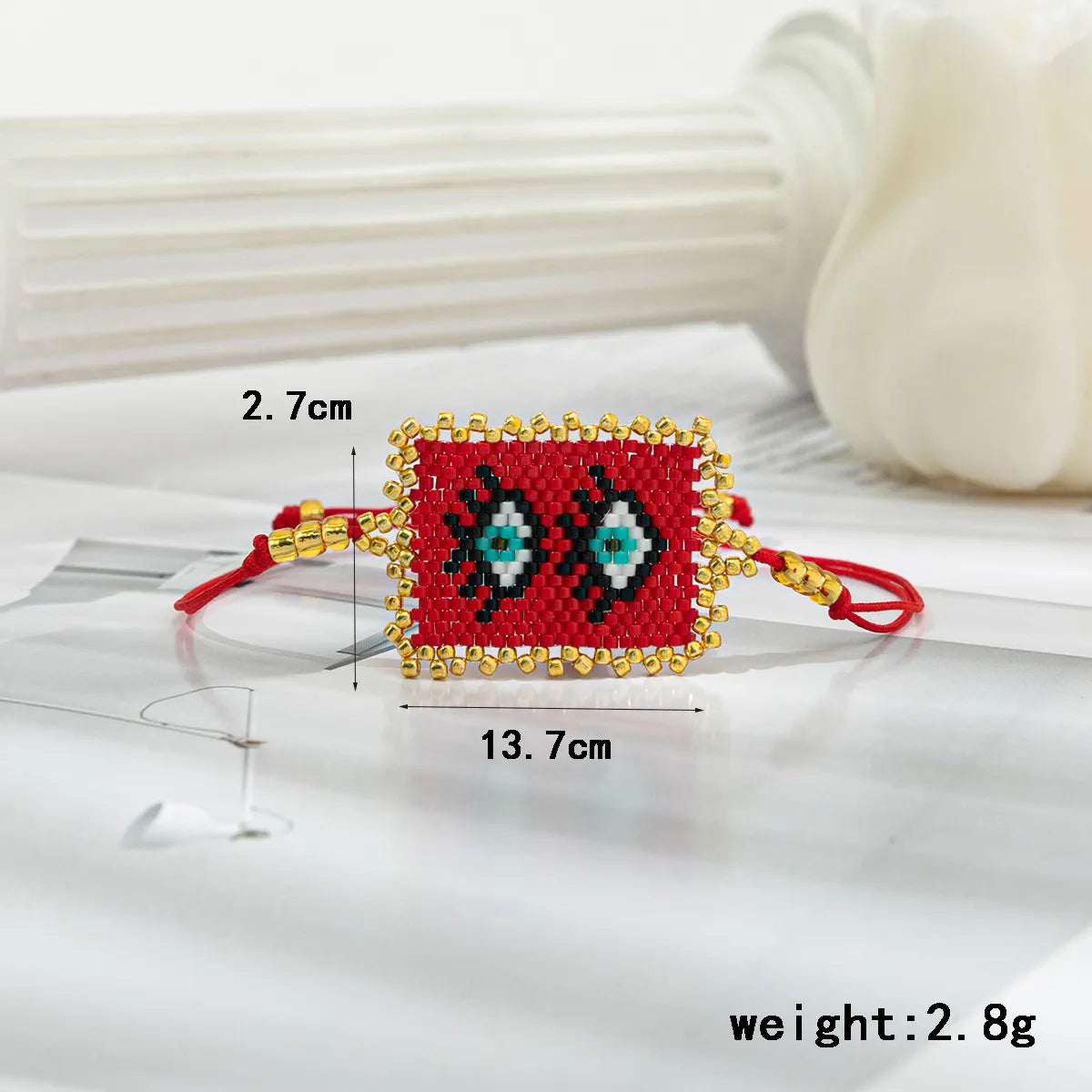 Simple Style Classic Style Devil's Eye Heart Shape Polyester Glass Knitting Women's Bracelets