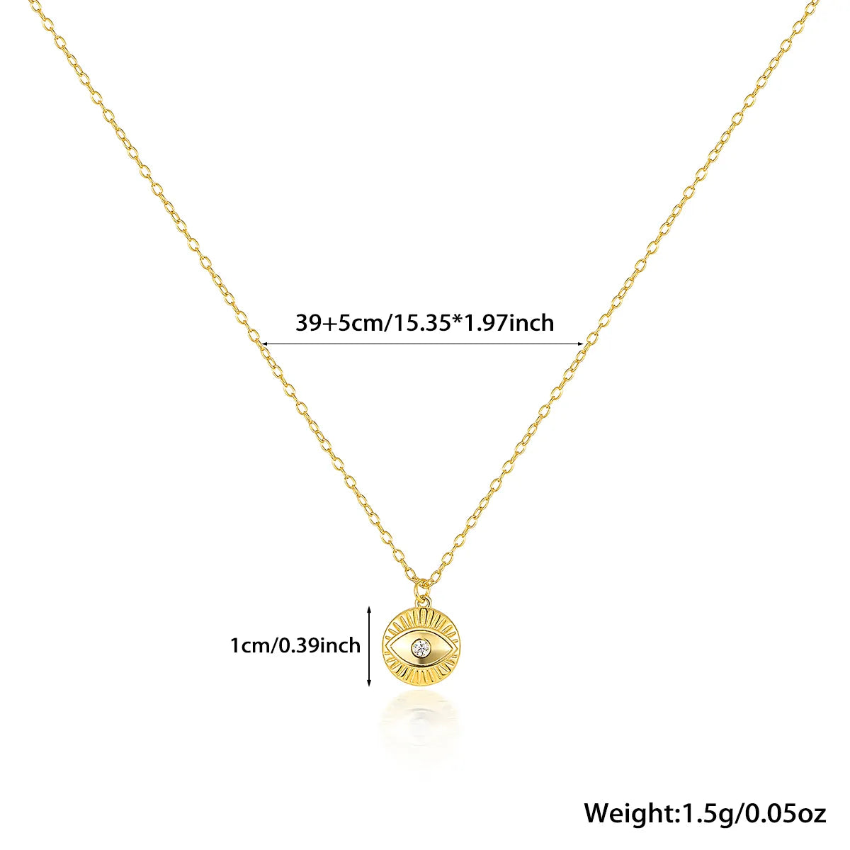 Simple Style Classic Style Devil's Eye Sterling Silver Plating Inlay Zircon 18k Gold Plated White Gold Plated Pendant Necklace