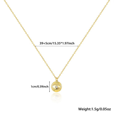 Simple Style Classic Style Devil's Eye Sterling Silver Plating Inlay Zircon 18k Gold Plated White Gold Plated Pendant Necklace