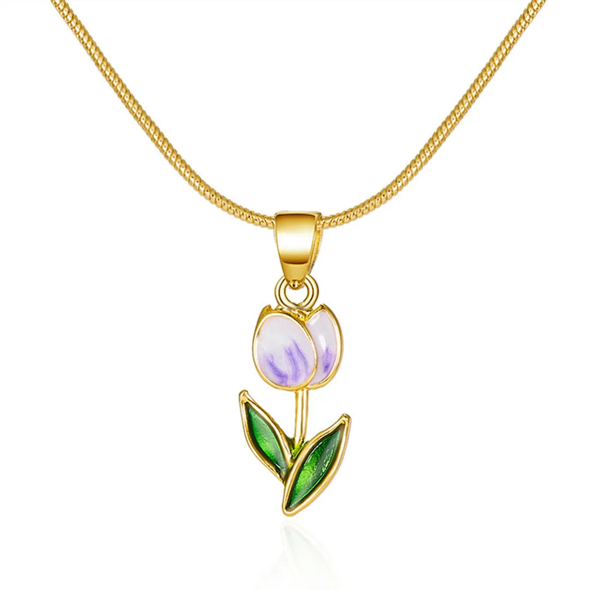 Simple Style Classic Style Flower Alloy Plating Gold Plated Women's Pendant Necklace