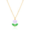 Simple Style Classic Style Flower Alloy Resin Plating Gold Plated Women'S Pendant Necklace