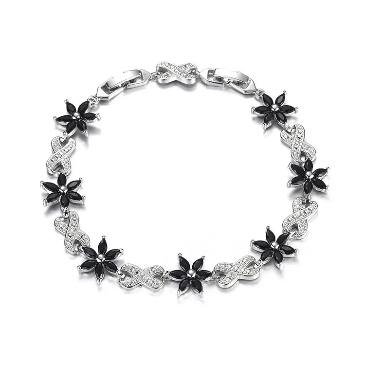 Simple Style Classic Style Flower Brass Inlay Zircon Bracelets