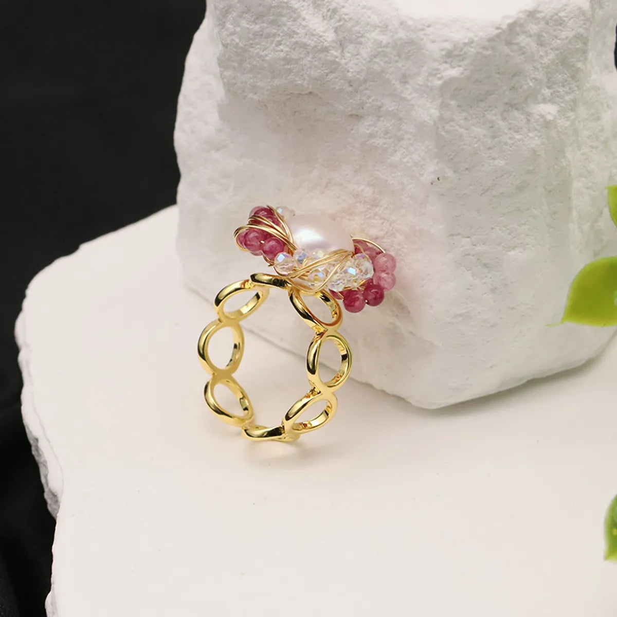 Simple Style Classic Style Flower Brass Plating 18k Gold Plated Rings