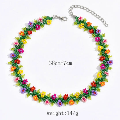 Simple Style Classic Style Flower Crystal Seed Bead Beaded Women's Choker