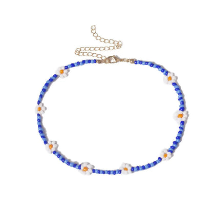 Simple Style Classic Style Flower Glass Seed Bead Wholesale Necklace