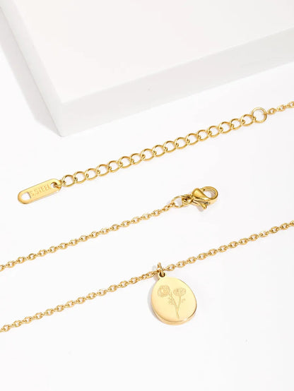 Simple Style Classic Style Flower Stainless Steel Plating 18k Gold Plated Pendant Necklace