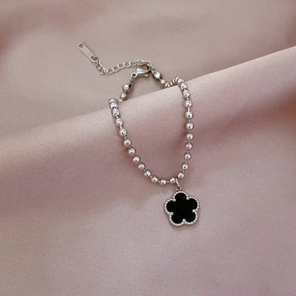 Simple Style Classic Style Flower Titanium Steel Bracelets