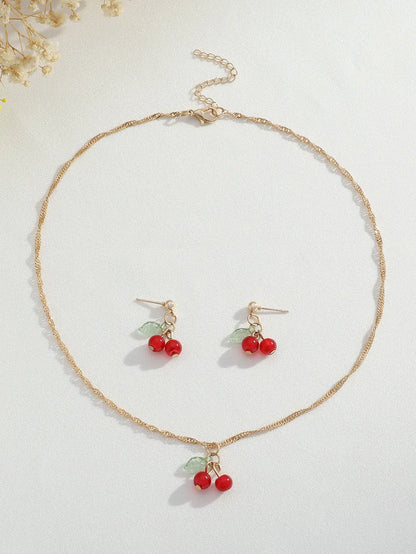 Simple Style Classic Style Fruit Alloy Resin Plating Women'S Jewelry Set