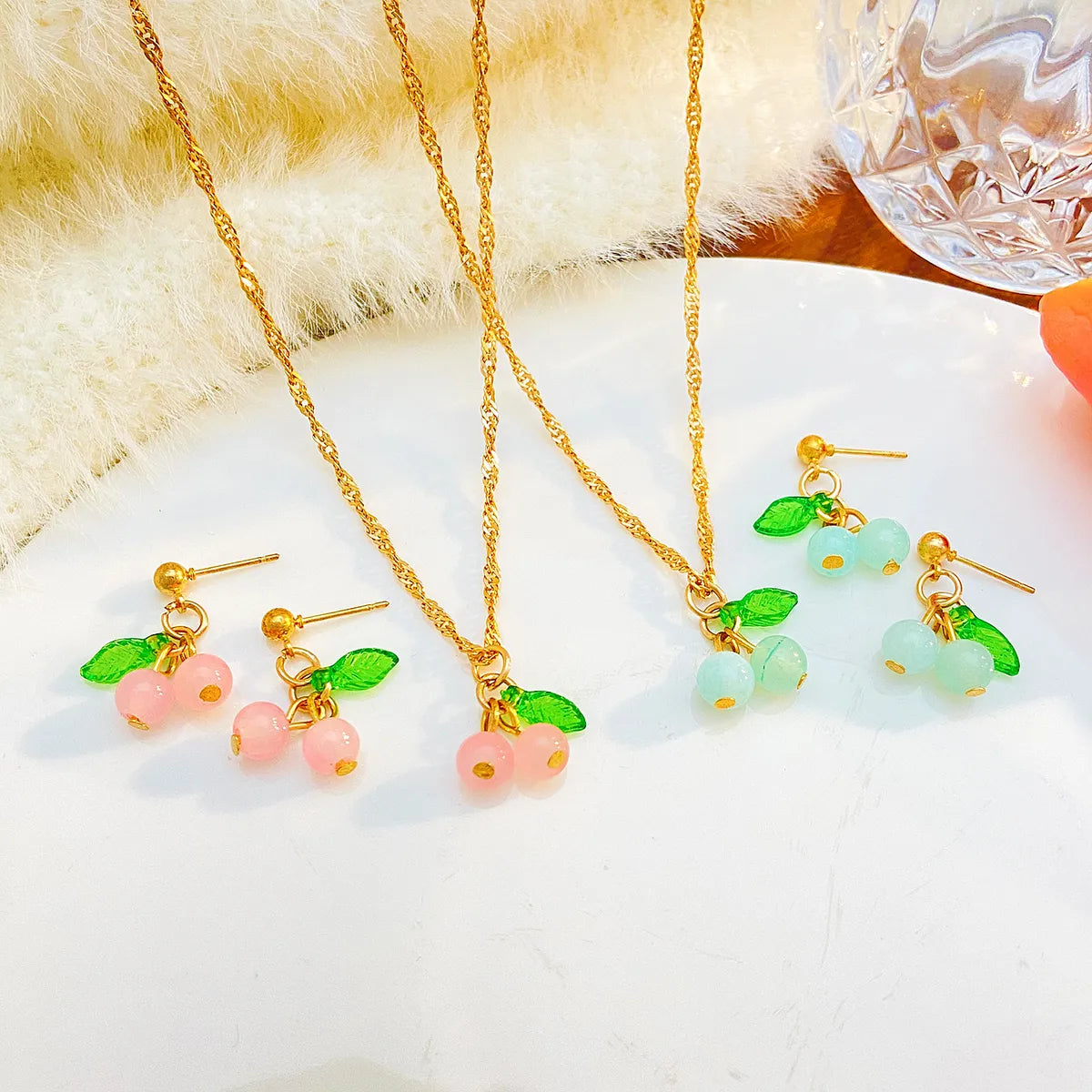 Simple Style Classic Style Fruit Alloy Resin Plating Women'S Jewelry Set