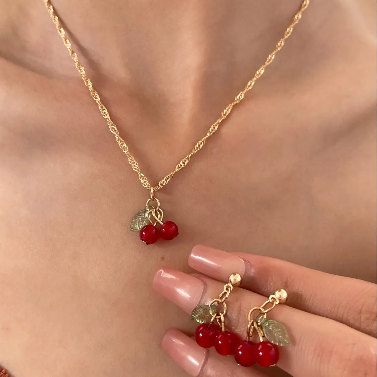 Simple Style Classic Style Fruit Alloy Resin Plating Women'S Jewelry Set