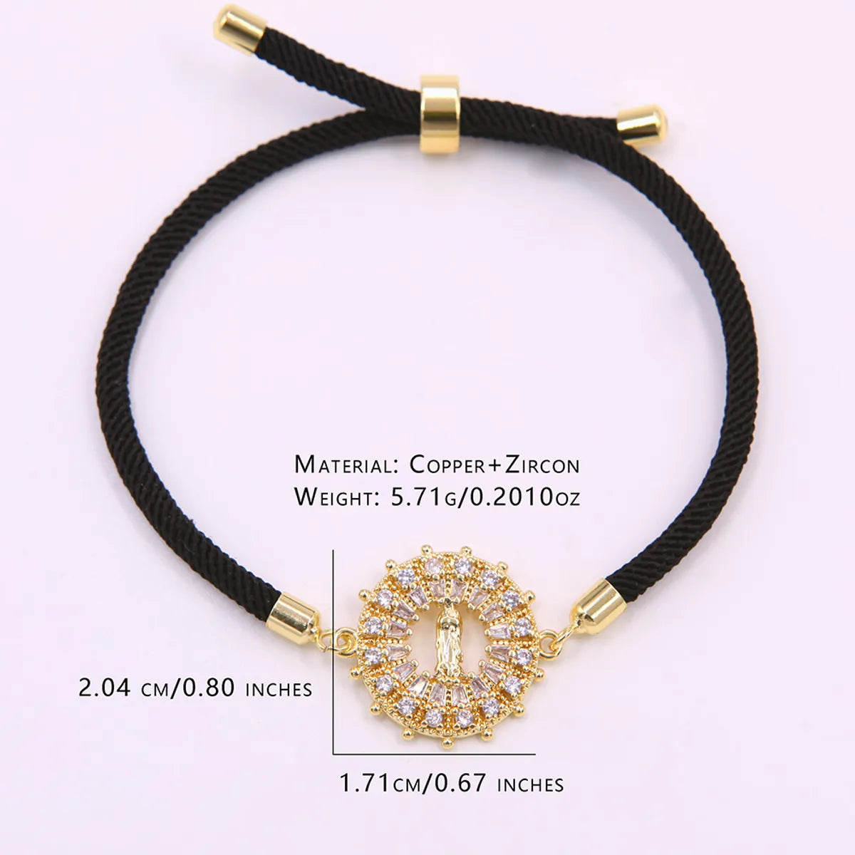 Simple Style Classic Style Geometric 18K Gold Plated Zircon Rope Copper Wholesale Bracelets