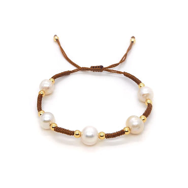 Simple Style Classic Style Geometric Artificial Pearl Mixed Materials Rope Women'S Bracelets