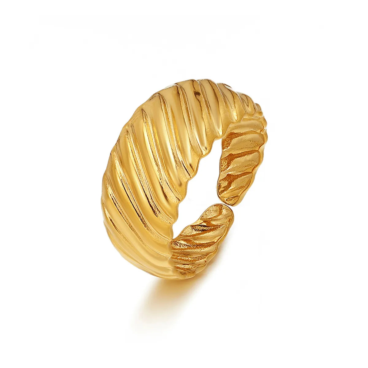 Simple Style Classic Style Geometric Stainless Steel Plating 18k Gold Plated Open Ring