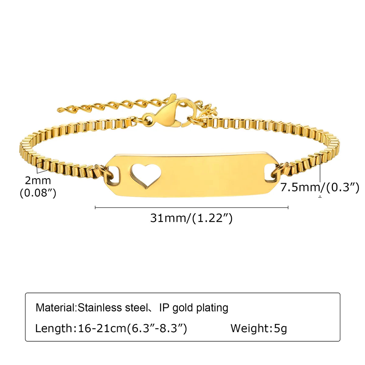 Simple Style Classic Style Geometric Stainless Steel Polishing Plating 18k Gold Plated Bracelets