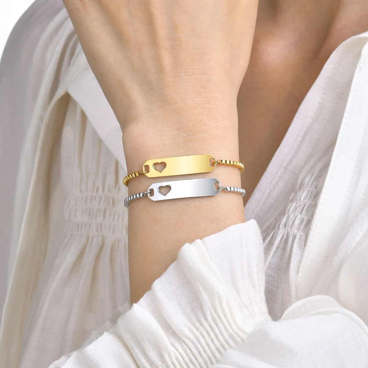 Simple Style Classic Style Geometric Stainless Steel Polishing Plating 18k Gold Plated Bracelets