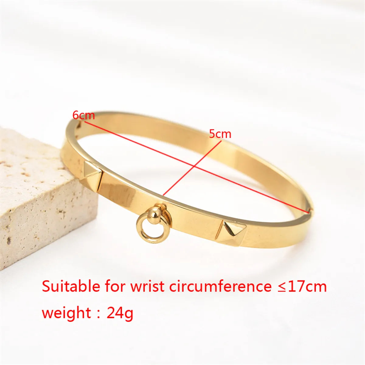 Simple Style Classic Style Geometric Stainless Steel Rivet Bangle