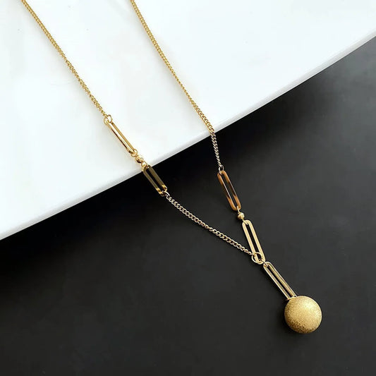 Simple Style Classic Style Geometric Stainless Steel Titanium Steel Plating 18k Gold Plated Pendant Necklace