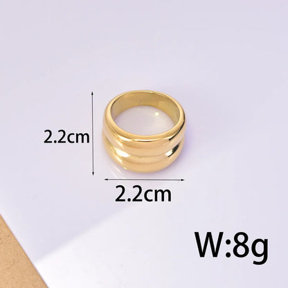 Simple Style Classic Style Geometric Titanium Steel Plating Gold Plated Rings