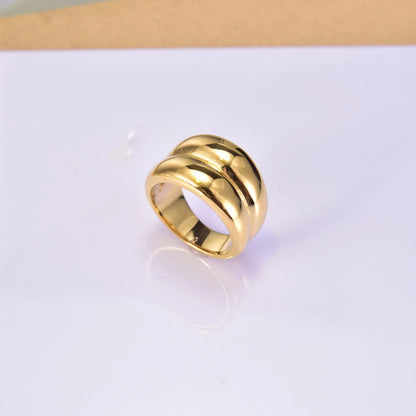 Simple Style Classic Style Geometric Titanium Steel Plating Gold Plated Rings