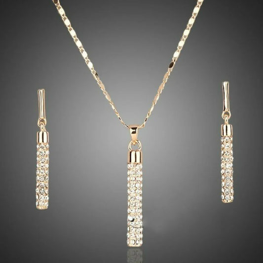 Simple Style Classic Style Geometric Zircon Alloy Wholesale Earrings Necklace