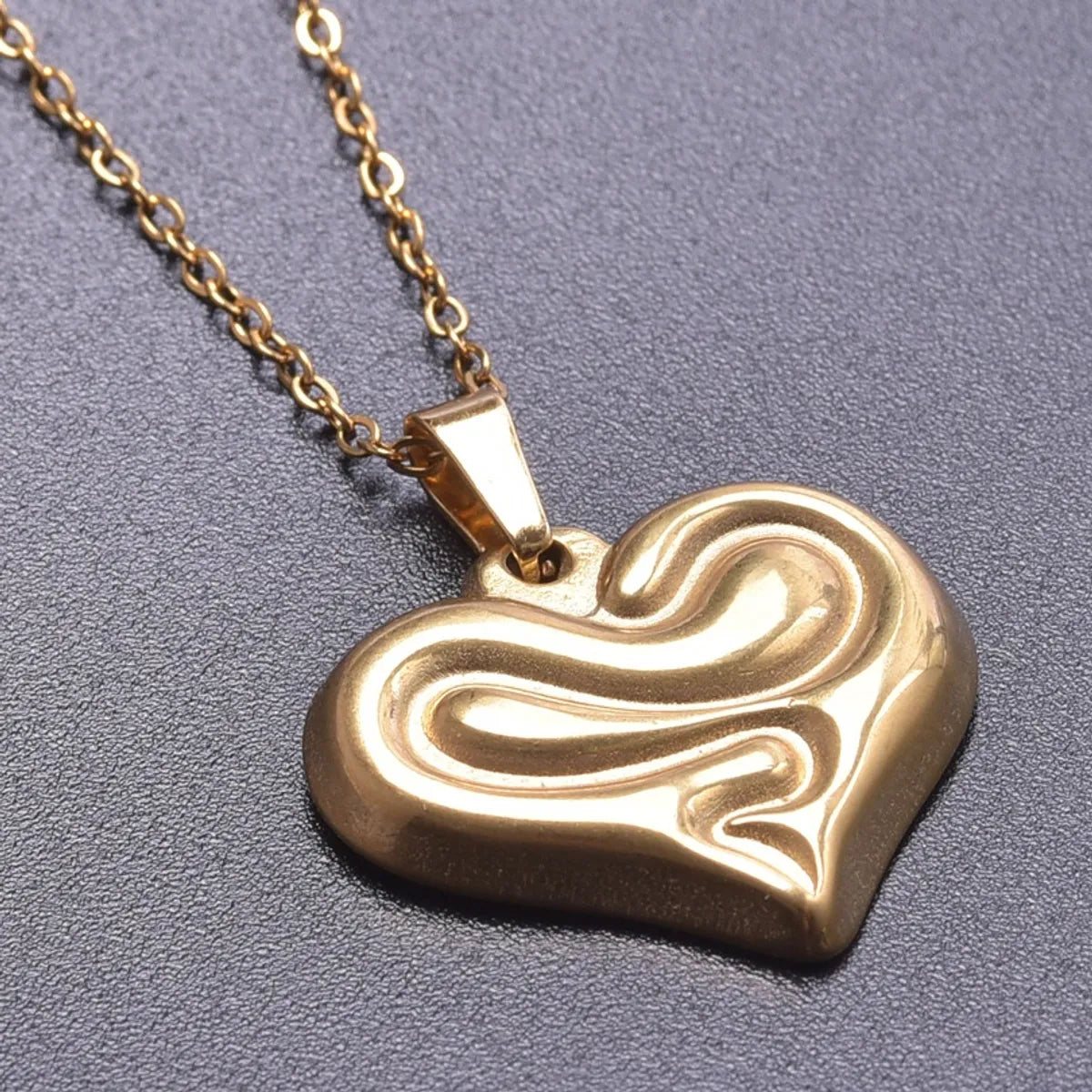 Simple Style Classic Style Heart Shape 304 Stainless Steel Plating Women'S Pendant Necklace