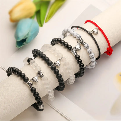 Simple Style Classic Style Heart Shape Agate Bracelets In Bulk