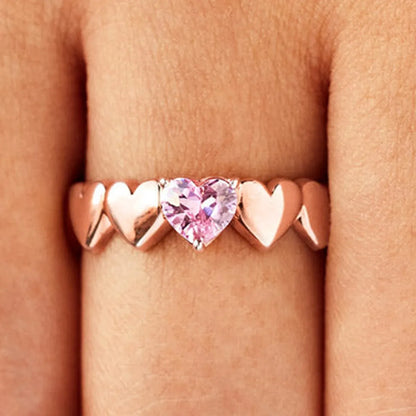 Simple Style Classic Style Heart Shape Alloy Inlay Zircon Women'S Rings