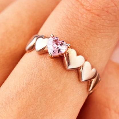 Simple Style Classic Style Heart Shape Alloy Inlay Zircon Women'S Rings