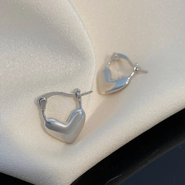 1 Pair Simple Style Classic Style Heart Shape Plating Alloy Earrings