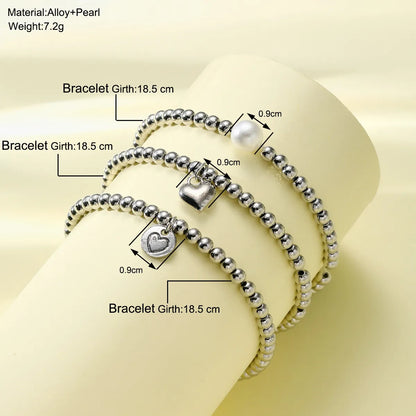 Simple Style Classic Style Heart Shape Alloy Wholesale Bracelets