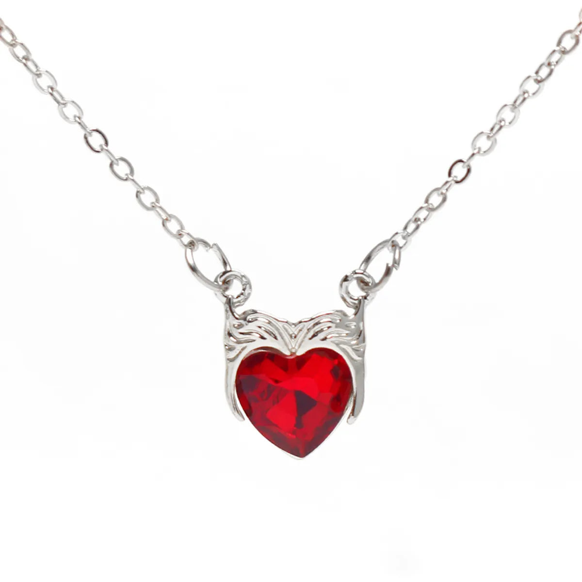 Simple Style Classic Style Heart Shape Crown Rhinestones Artificial Crystal Zinc Alloy Wholesale Pendant Necklace