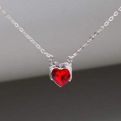 Simple Style Classic Style Heart Shape Crown Rhinestones Artificial Crystal Zinc Alloy Wholesale Pendant Necklace