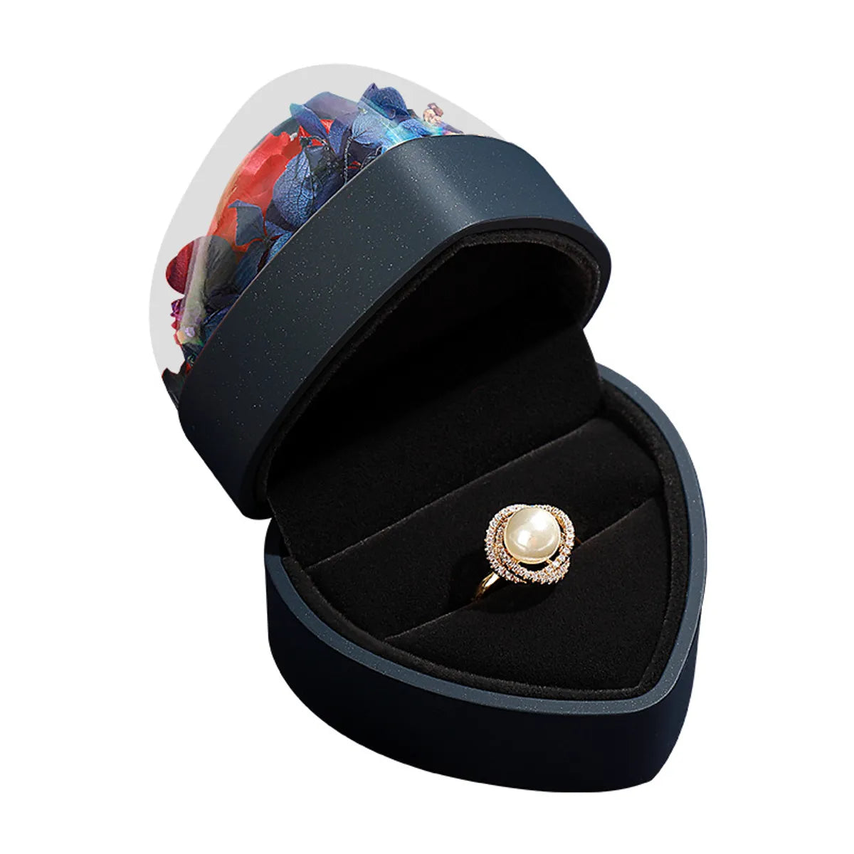 Romantic Heart Shape Flower Flannel Valentine'S Day Jewelry Boxes